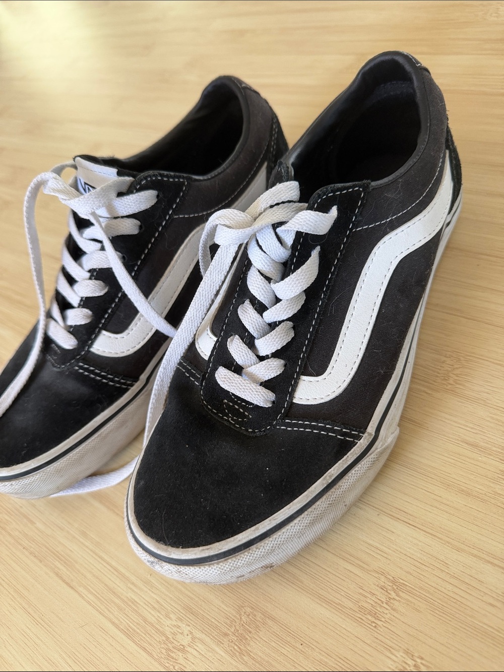 Vans Black and White Old Skool Platform Sneakers - Women